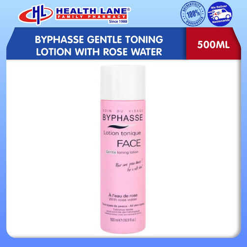 BYPHASSE GENTLE TONING LOSYEN DENGAN ROSE WATER (500ML)